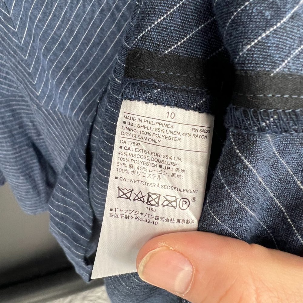 Banana Republic Blue Pinstripe Midi Dress - Picture 10 of 10